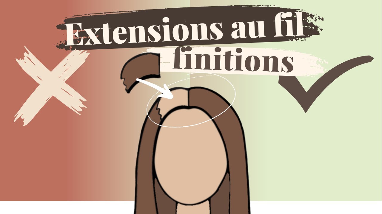 COMMENT FAIRE LES FINITIONS DES  EXTENSION AU FIL SUR  CHEVEUX CURTS