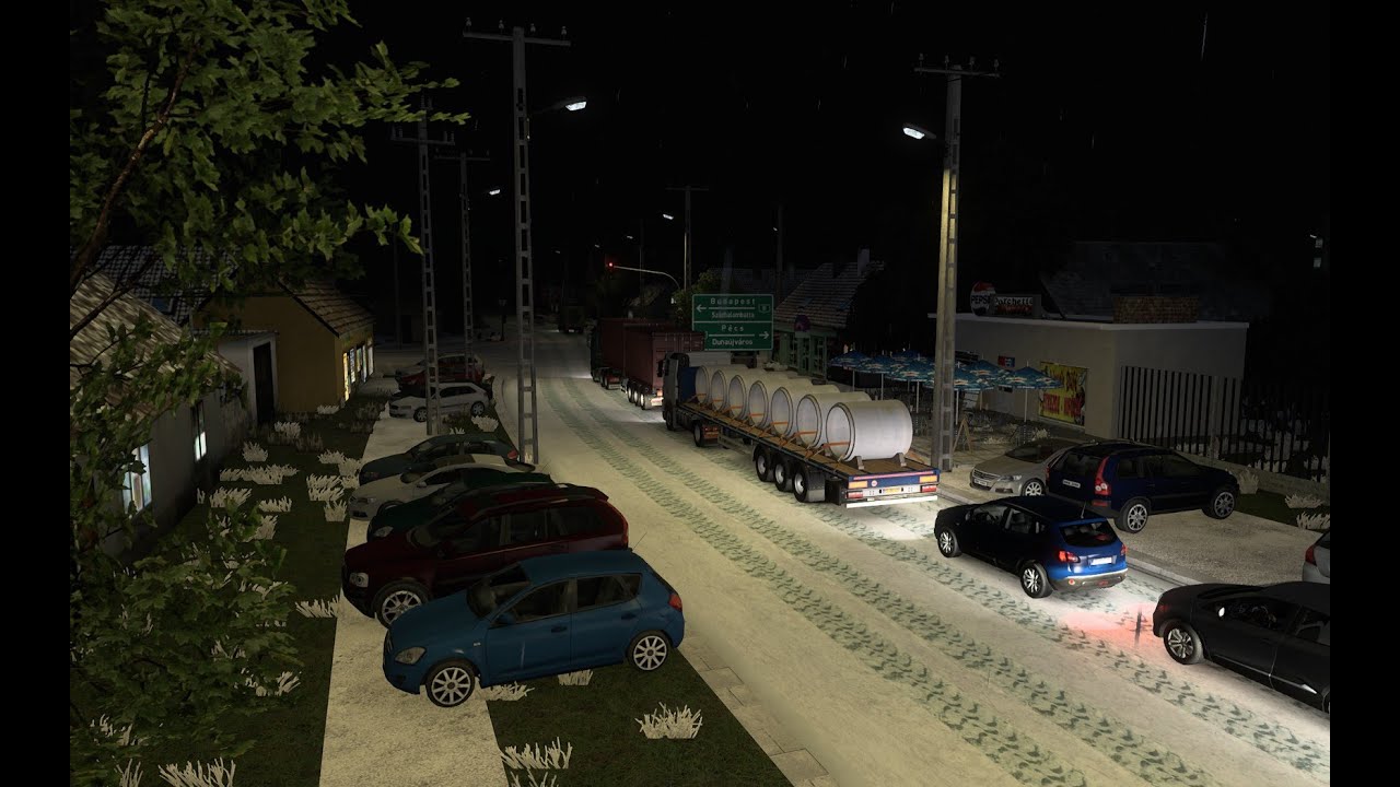 ETS 2 / Hungary map / Érd - Rácalmás / Havas délután / Volvo
