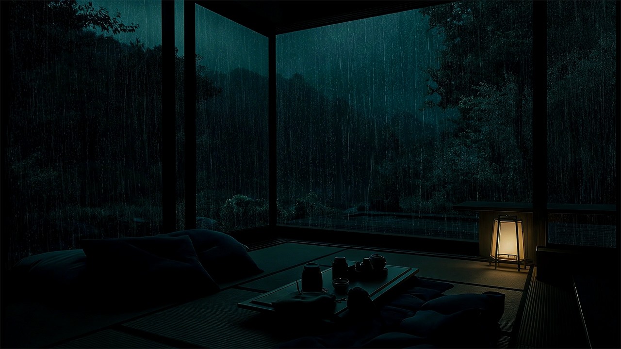 Quiet Rain Outside the Dark Bedroom | Slow, Soothing Night Sounds for Deep Sleep