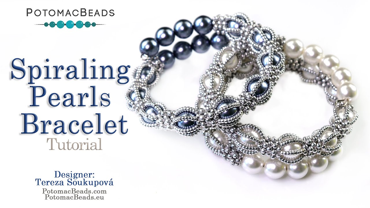 Spiraling Pearls Bracelet - DIY Jewelry Making Tutorial by PotomacBeads