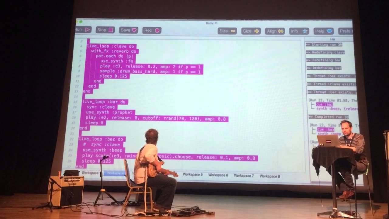 Sam Aaron and Ben Smith Sonic Pi Jam
