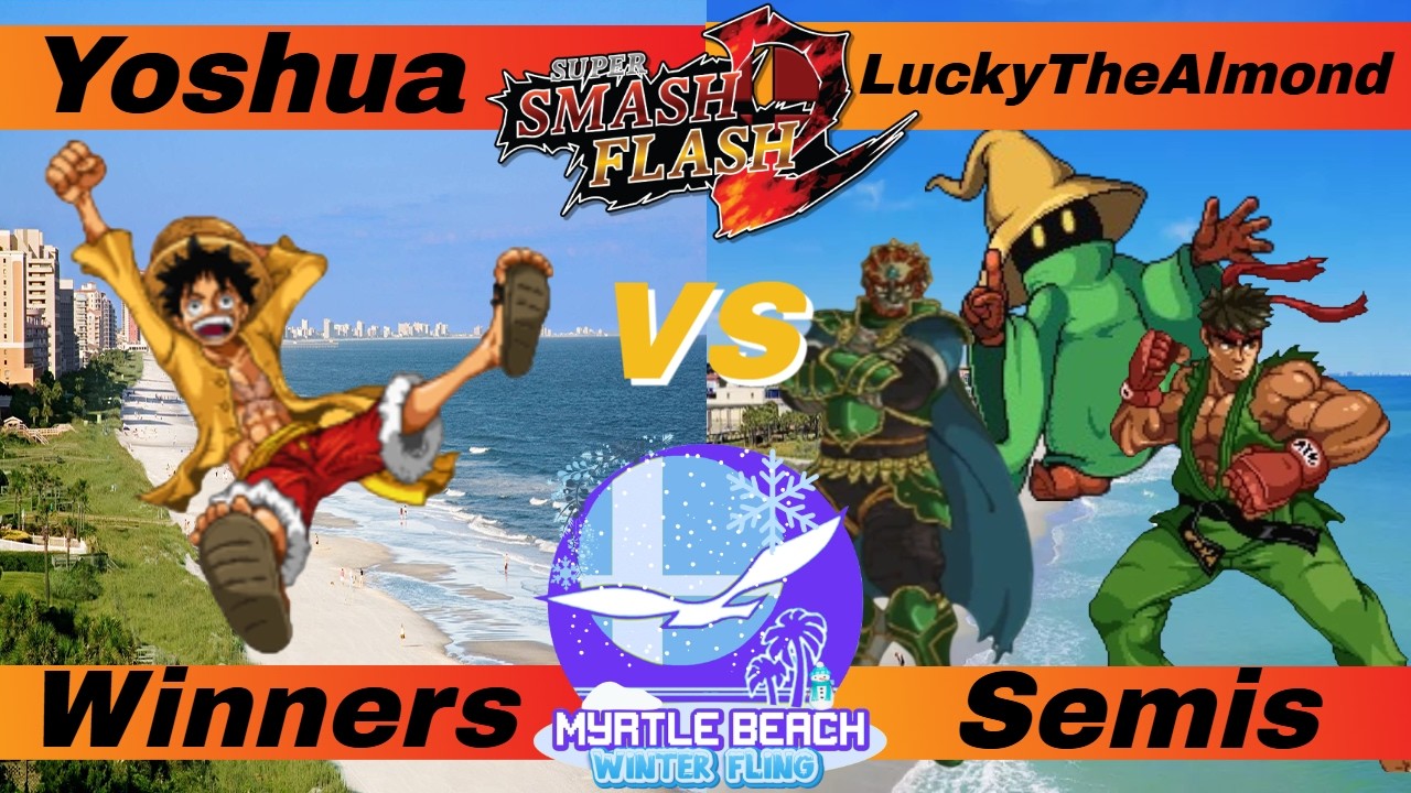SocaSmash 166 Winter Fling SSF2 Yoshua (Luffy) vs LuckyTheAlmond (Ganondorf, Ryu, Black Mage) WS