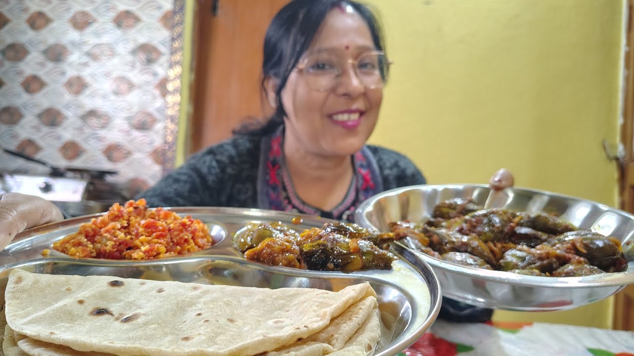 Bengali style cooking aaj ki thali dekhte hi sab ke mooh me pani aa gaya masaledar bengan gajor ka h