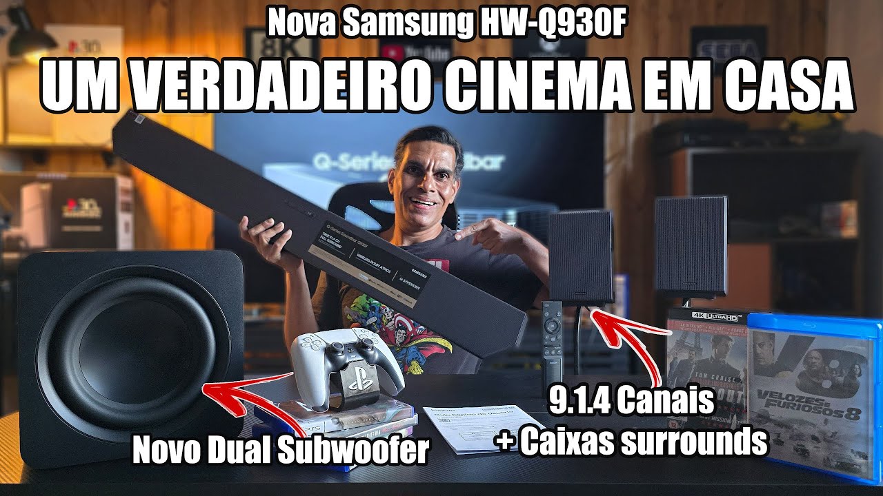 Soundbar Q930F 9.1.4 Canais Experiência de Cinema Completa da Samsung em 2025