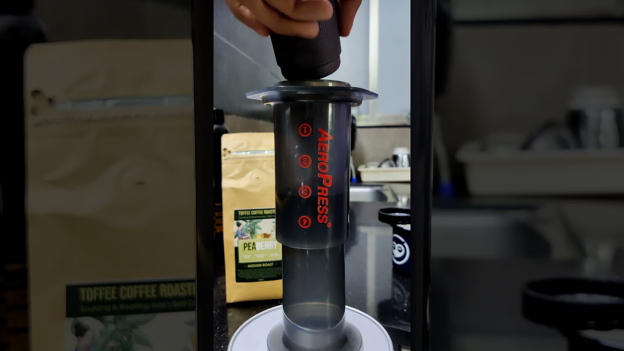 A quick Aeropress recipe using Peaberry Coffee #aeropress #coffee #homebarista #coffeebrewing