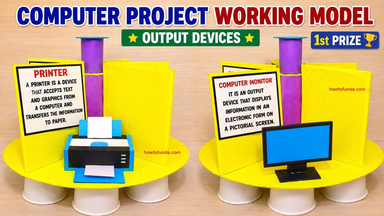 Best Computer Project Working Model | Output Devices | DIY for Students | howtofunda
