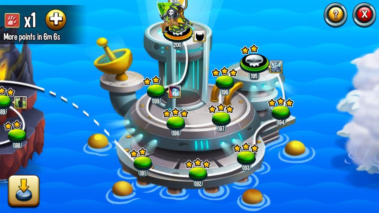 Adventure Map 191 to 200 on Monster Legends