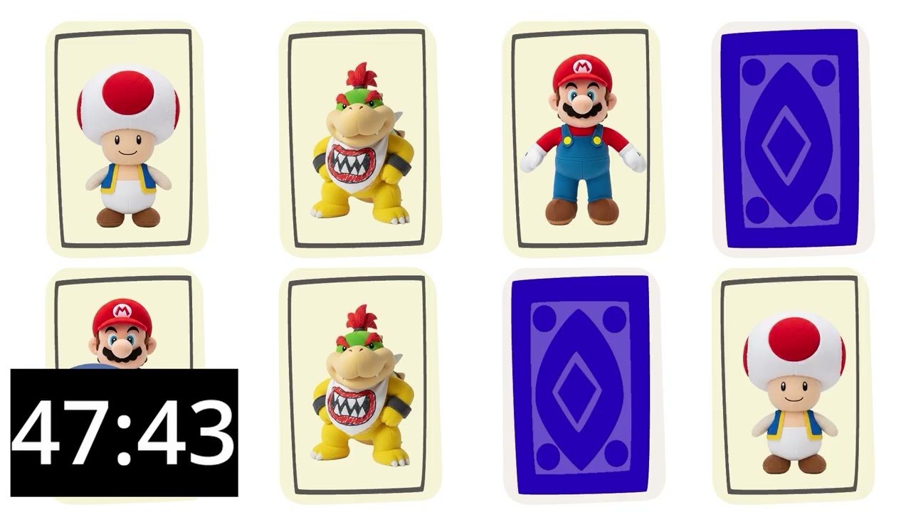 ニンテンドーキャラクター似顔絵 Nintendo🎮 幼児向け知育動画「マリオキャラクターいっぱい！」60分タイマー付き