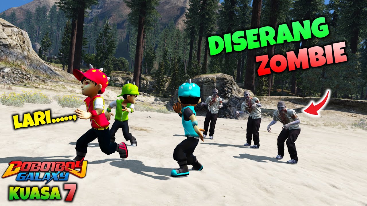 BOBOIBOY KUASA 3 DISERANG ZOMBIE - GTA 5