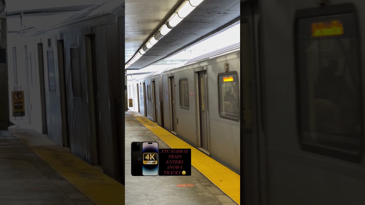 More Footage of TTC Subway Train Entering Rosedale Station on Snowy Tracks. iPhone 14 Pro Max. #ttc