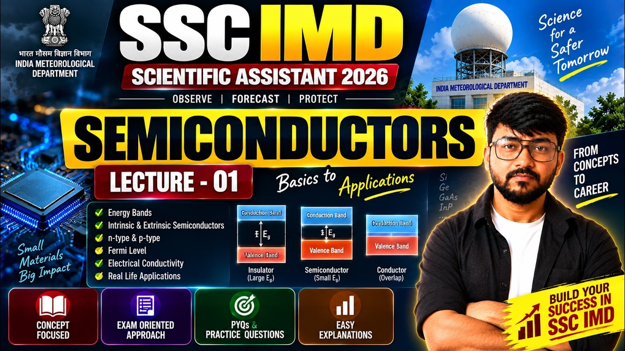 SSC IMD Semiconductor Physics | Lecture 01 | Complete Semiconductor Basics | Physics Preparation