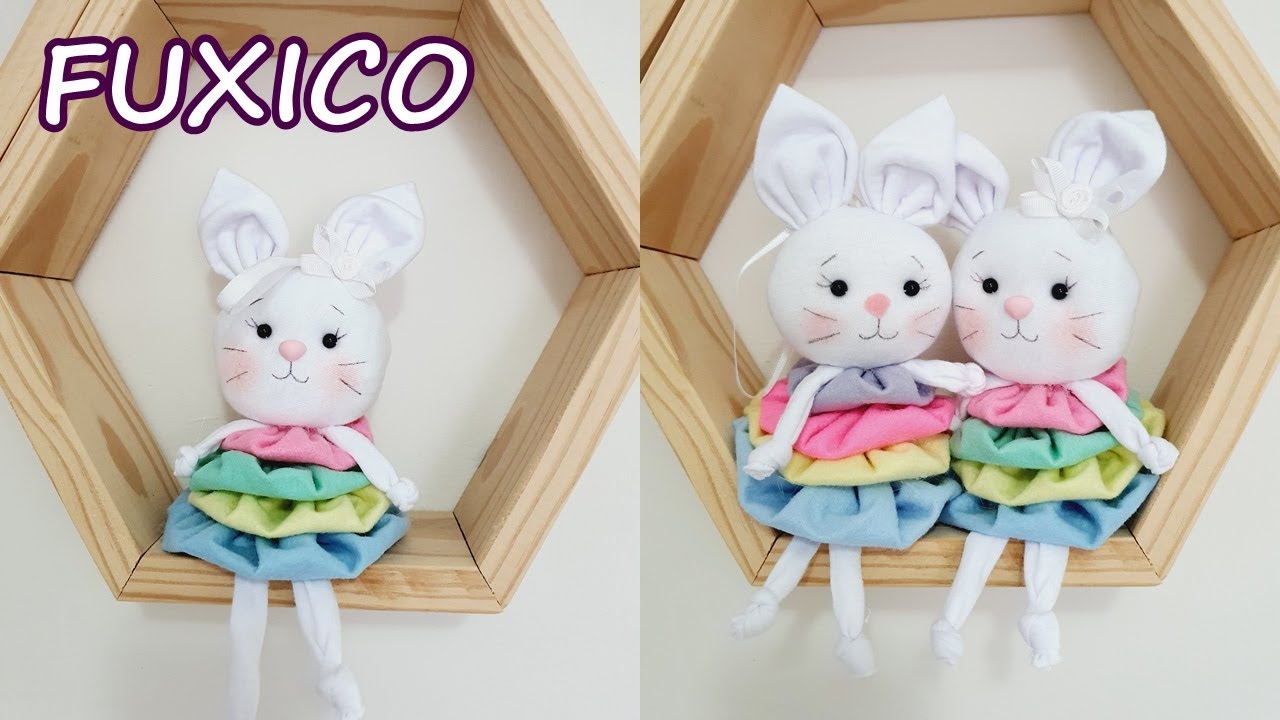 FAÇA FACIL COELHA GRANDE DE FUXICO LINDA para vender muito ou presentear , Ideia DIY de Páscoa