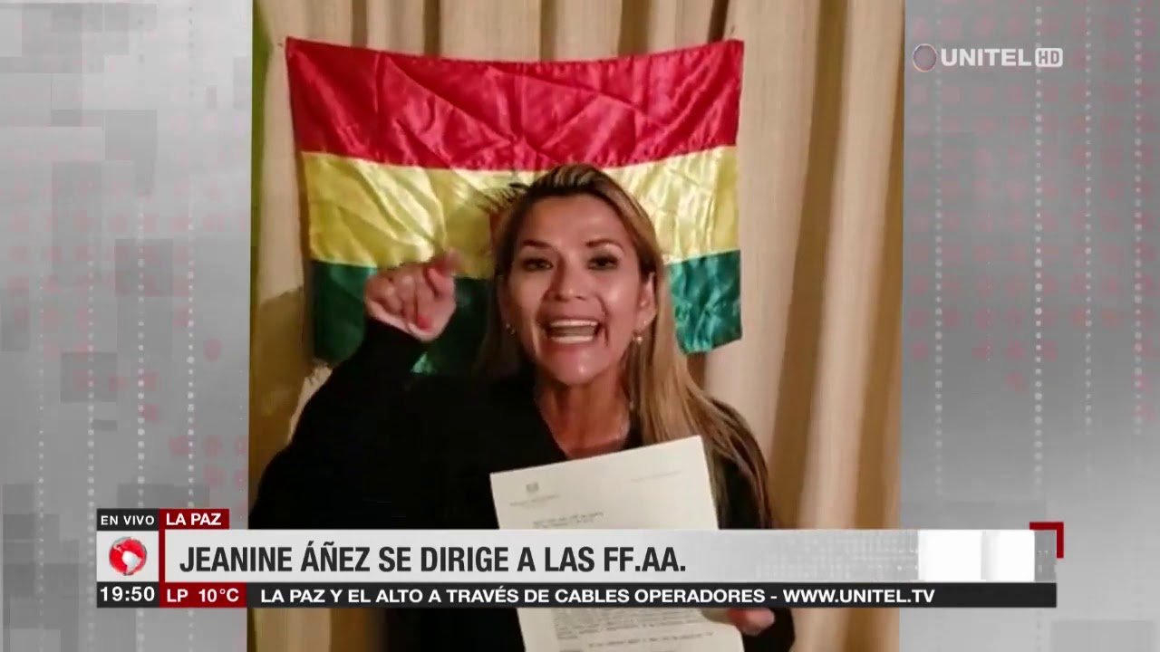 Jeanine Añez pide y convoca a las Fuerzas Armadas a apoyar a la Policía