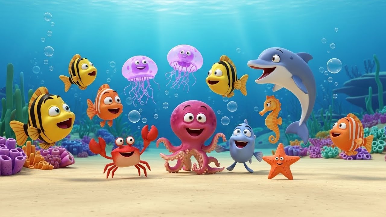 Under the Sea Party | kids nursery rhymes | Baby Song, Ocean Animals Cartoon 🐠🌊🎉