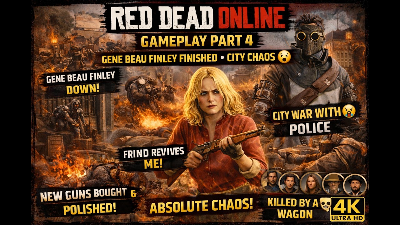 Red Dead Online Gameplay Part 4 | Gene Beau Finley Finished & City Chaos 🤯 | RTX 5070 | 4K Gameplay