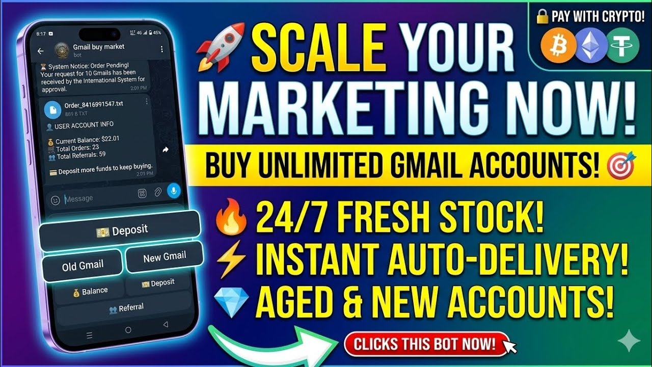 How to Buy Unlimited Gmail Accounts Fast & Cheap 2026 | Best Bulk Gmail Bot (Bitcoin/USDT)