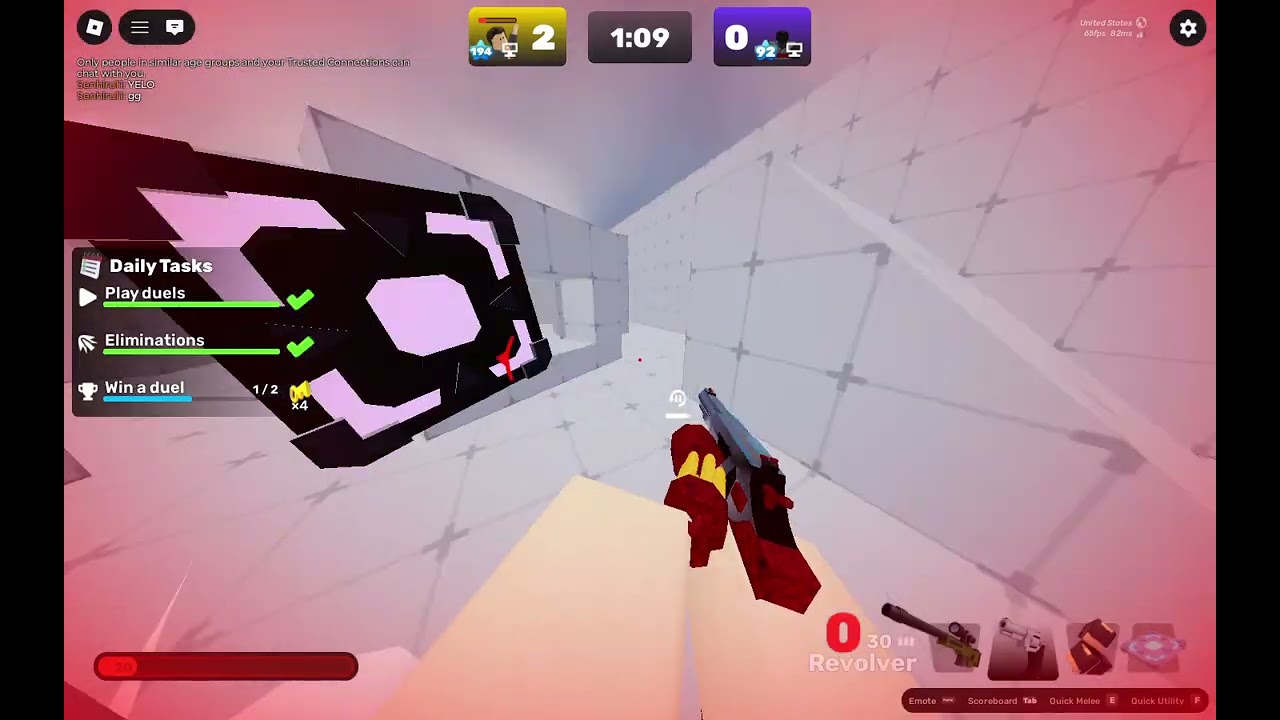 I played Roblox rivals the chess map and arena!