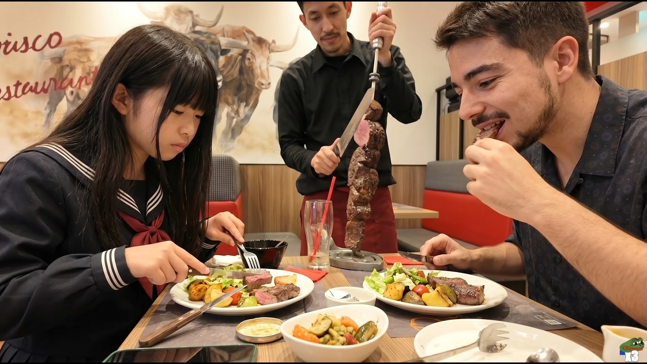YUZU prueba CHURRASCO por PRIMERA VEZ y confiesa los SECRETOS de su colegio japon&eacute;s 🇯🇵
