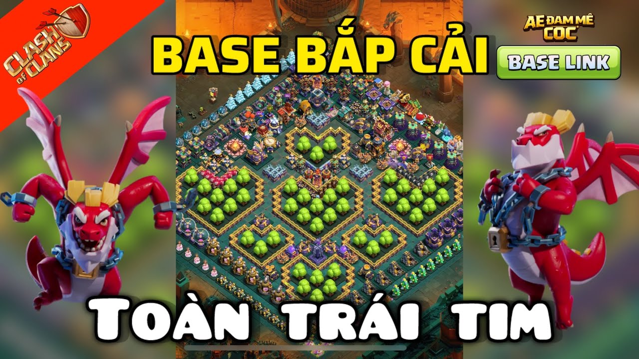 Base Trang Trí Cây To | 1 Vườn Trái Tim #clashofclans #treebase #aedammecoc 