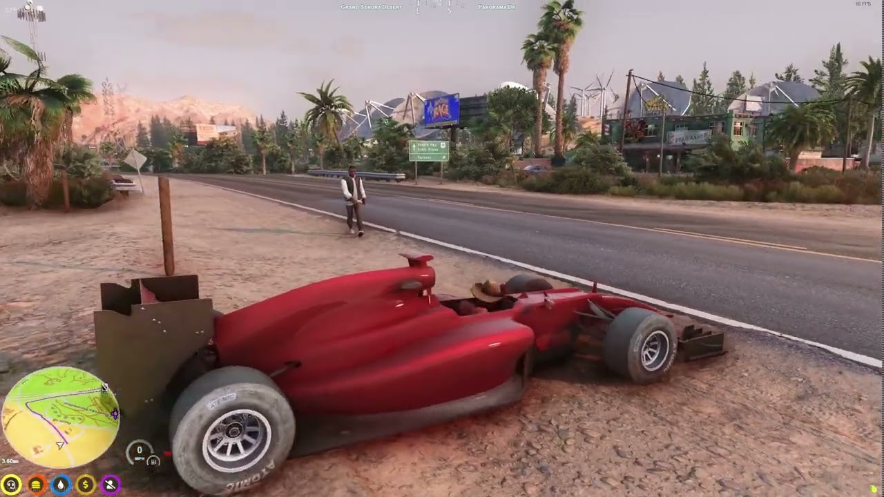 Francis in a F1 car