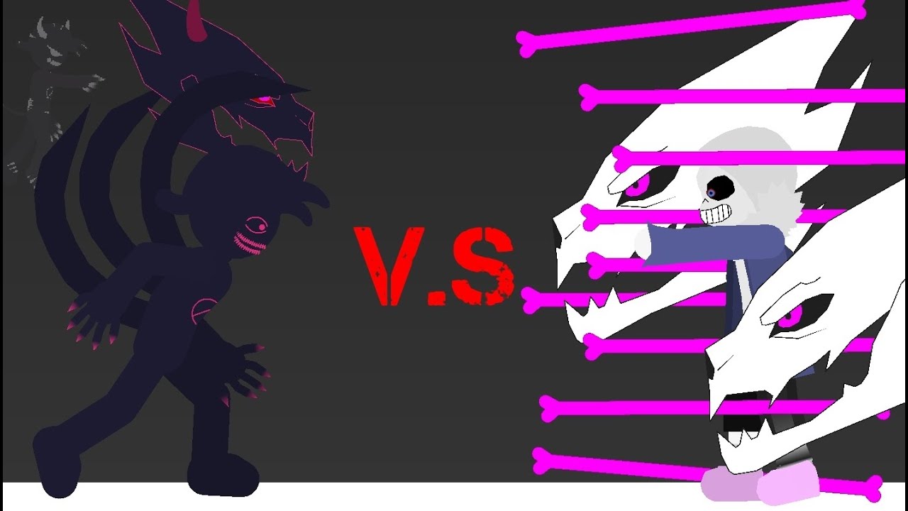 evil bf / Corrupted bf vs Dust Sans / Murder Sans (Stick Nodes)