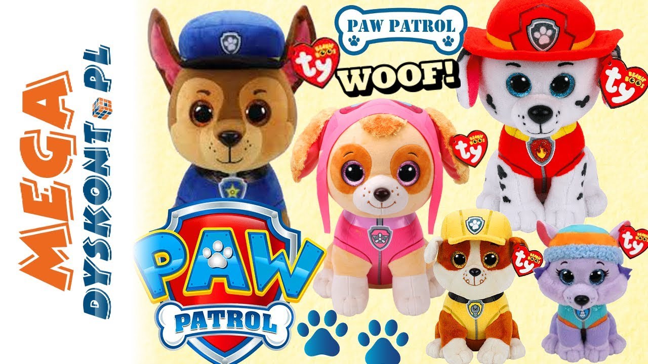 Psi Patrol 🐾 TY Beanie Boos 🐶 Słodkie maskotki piesk&oacute;w