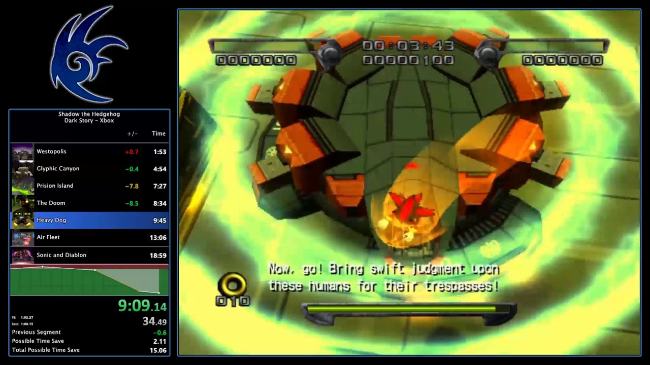 Shadow the Hedgehog - Dark Story (No CCG) - 18:39.12 RTA - 13:04.07 IGT