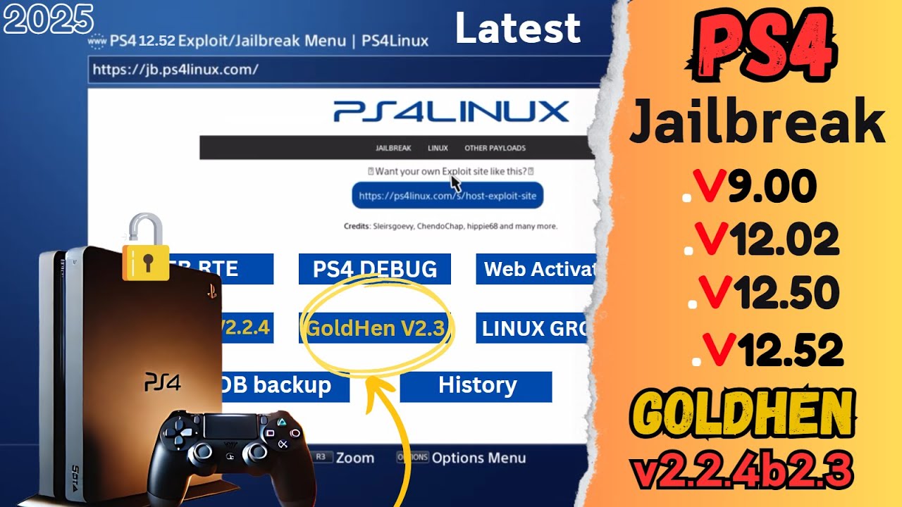 Ps4 Latest Jailbreak 9.00 to 12.52 GoldenHen V2.4b2.3