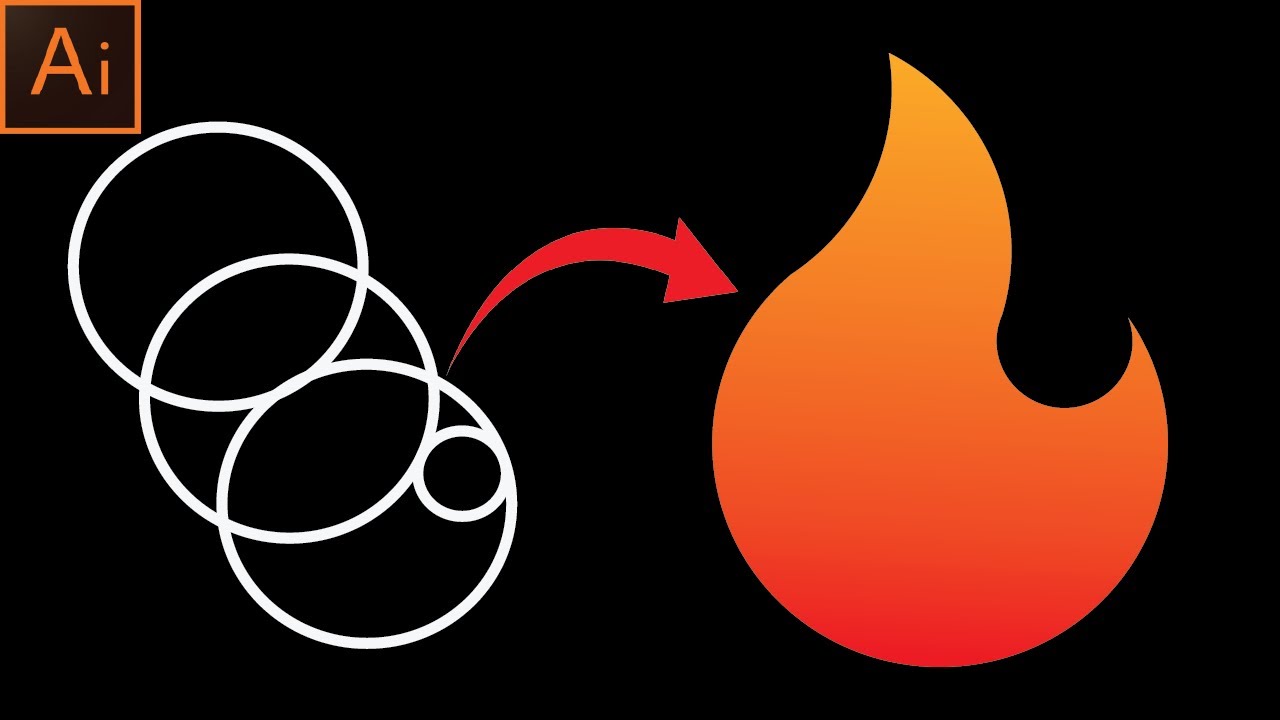 How to make vector fire golden ratio logo design adobe illustrator