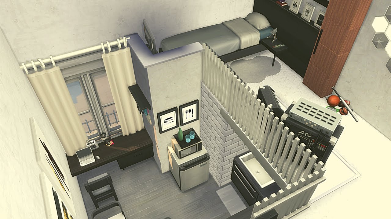 BLACK LOFT APARTMENT (2B JASMINE SUITES) 🌆 SIMS 4 SPEED BUILD STOP MOTION (NO CC)