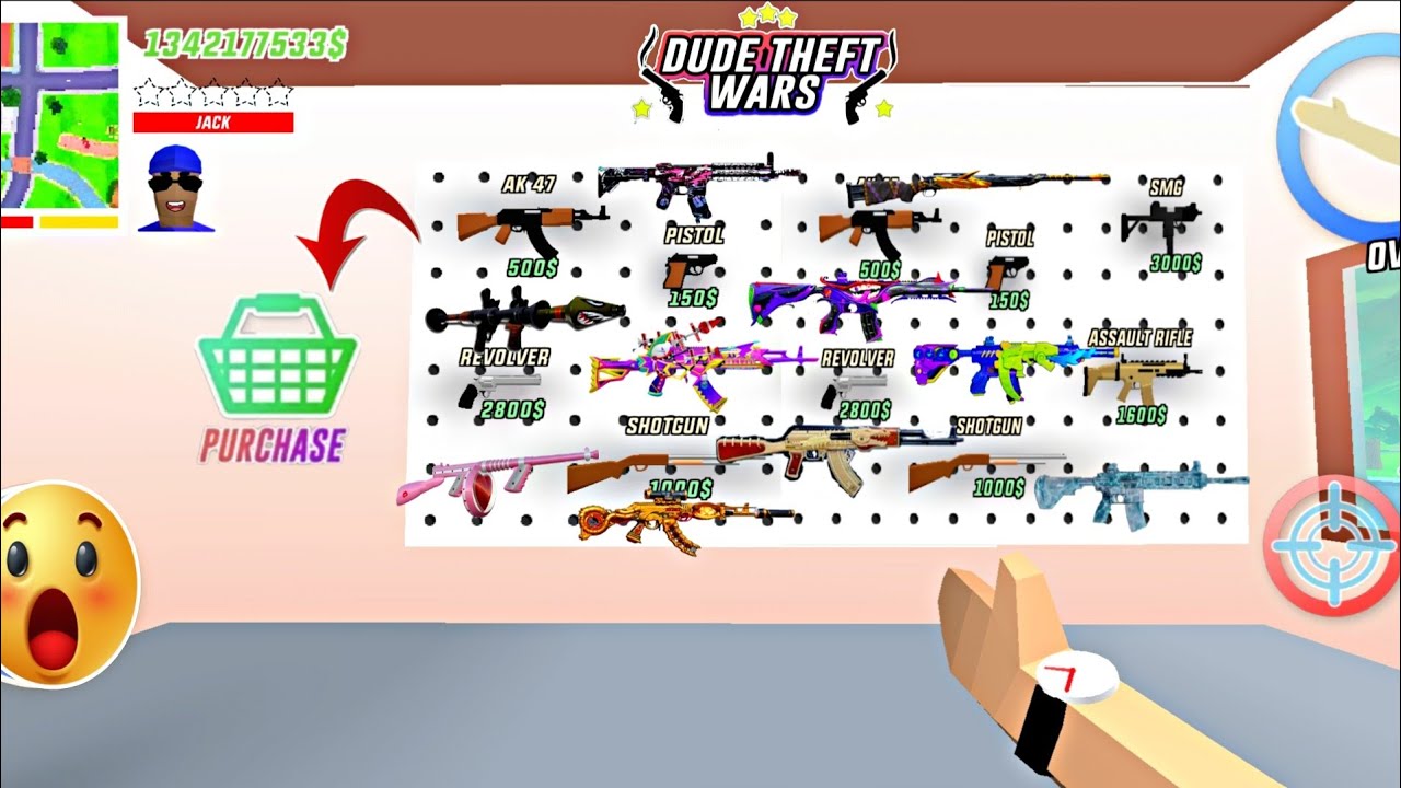 HOW TO BUYING ALL WEAPONS AND GUN'S IN DUDE WHEFT WARS 😱🤩