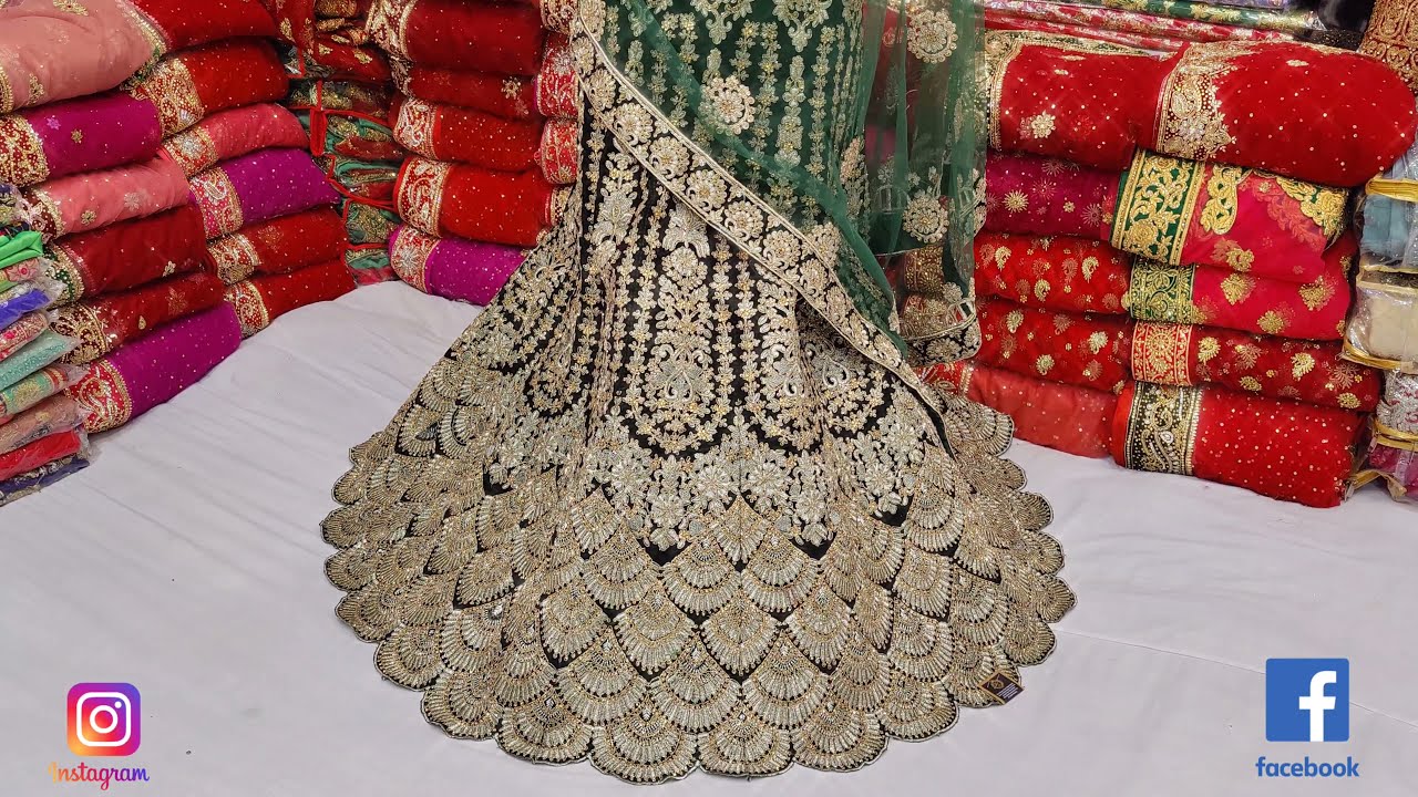 Hyderabadi Nizami Lehenga - Designer Fishcut - Lancha - Khadadupatta