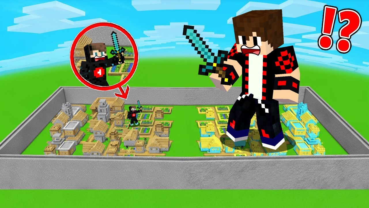 ماين كرافت : الحماية ضد الهجوم ولكن قرية اوكا العملاق ضد قرية امير سلاو الصغير !!؟ 🔥😱