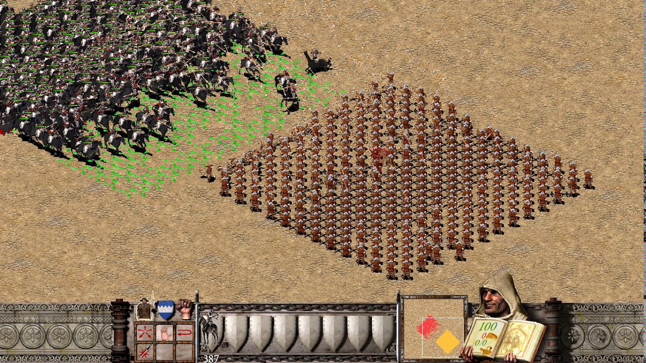 450 horse archer vs 350 crossbowman Stronghold Crusader HD
