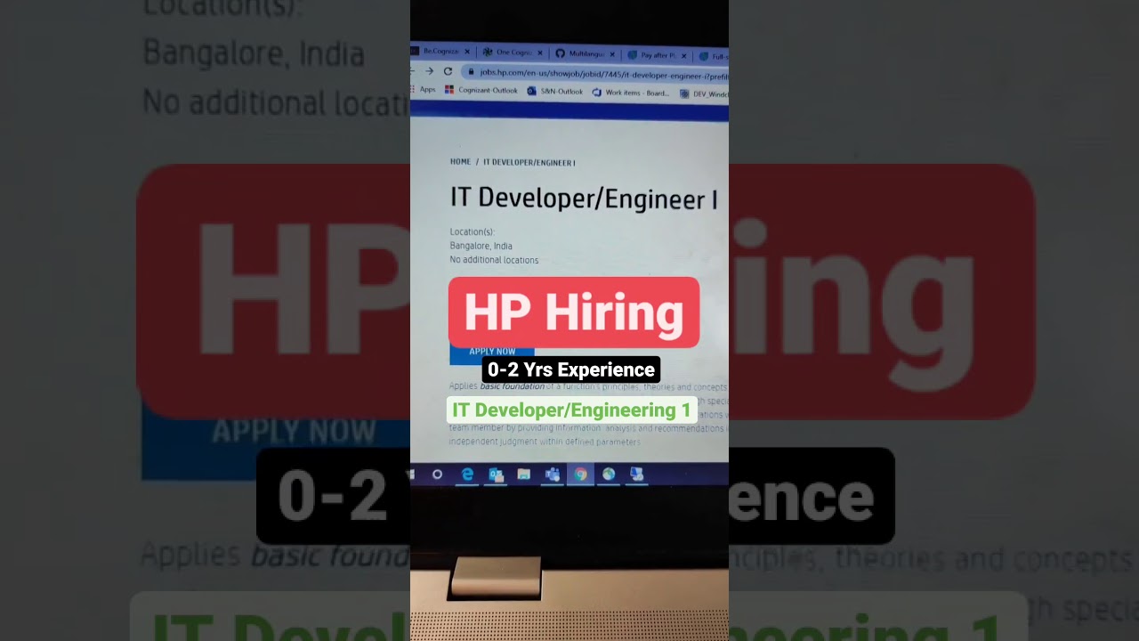 HP HIRING IT Developer / Engineer 1 #Shorts