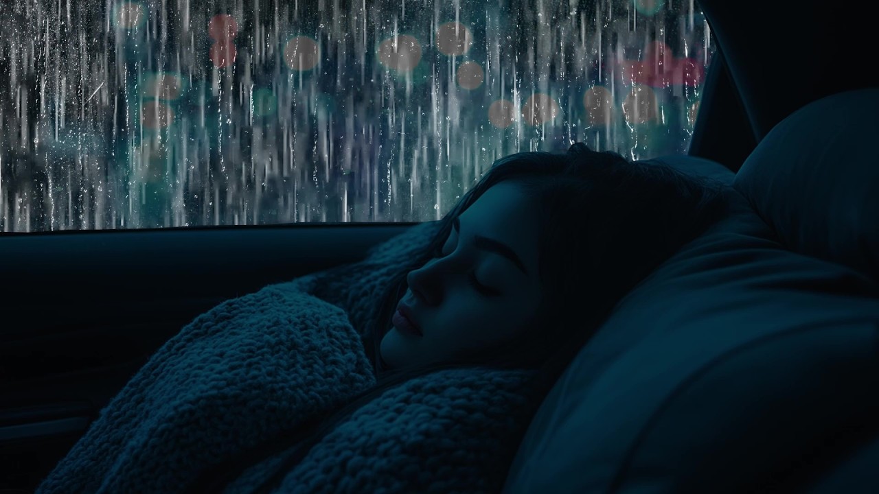 Fall Into DEEP SLEEP & RELIEVE STRESS with Heavy Rain on a Car and Powerful Thunder at Night