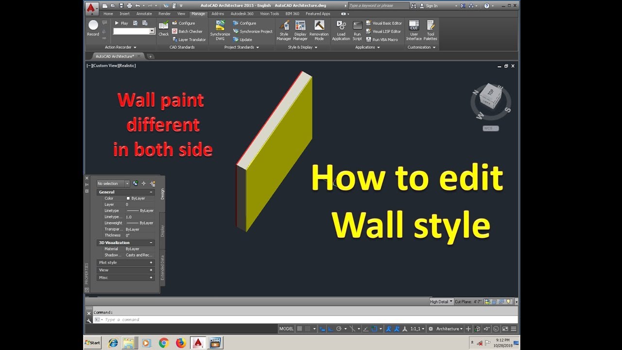 Autocad Architecture: Wall Style how to create and edit the wall style in autocad Architecture