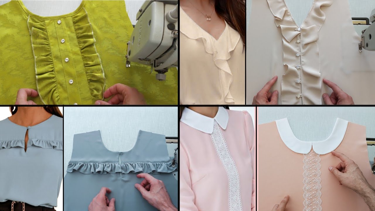 ✅️ [ 4 ] Amazing Ways to design different necks for your outfits 💯 sewing technique ❤️