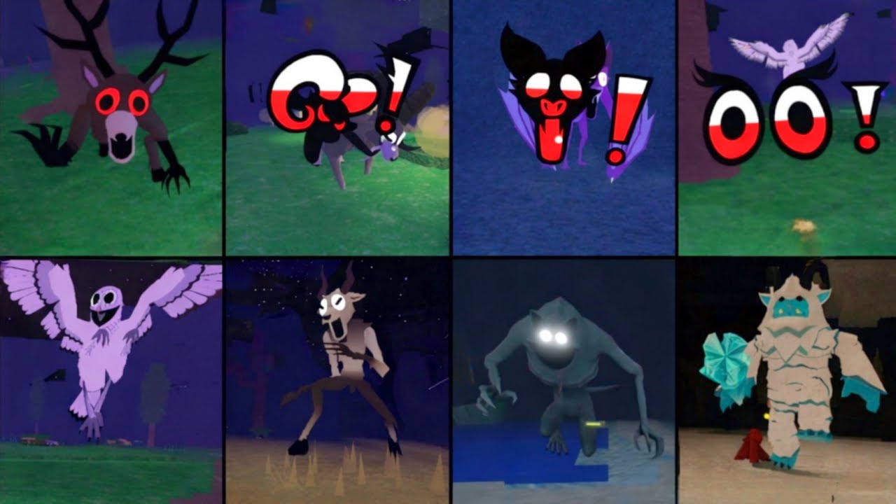 99 Nights in the Forest- OWL vs BAT vs RAM vs DEER vs WOLF, GOAT, HUNGRY DEER ALL JUMPSCARES#roblox 