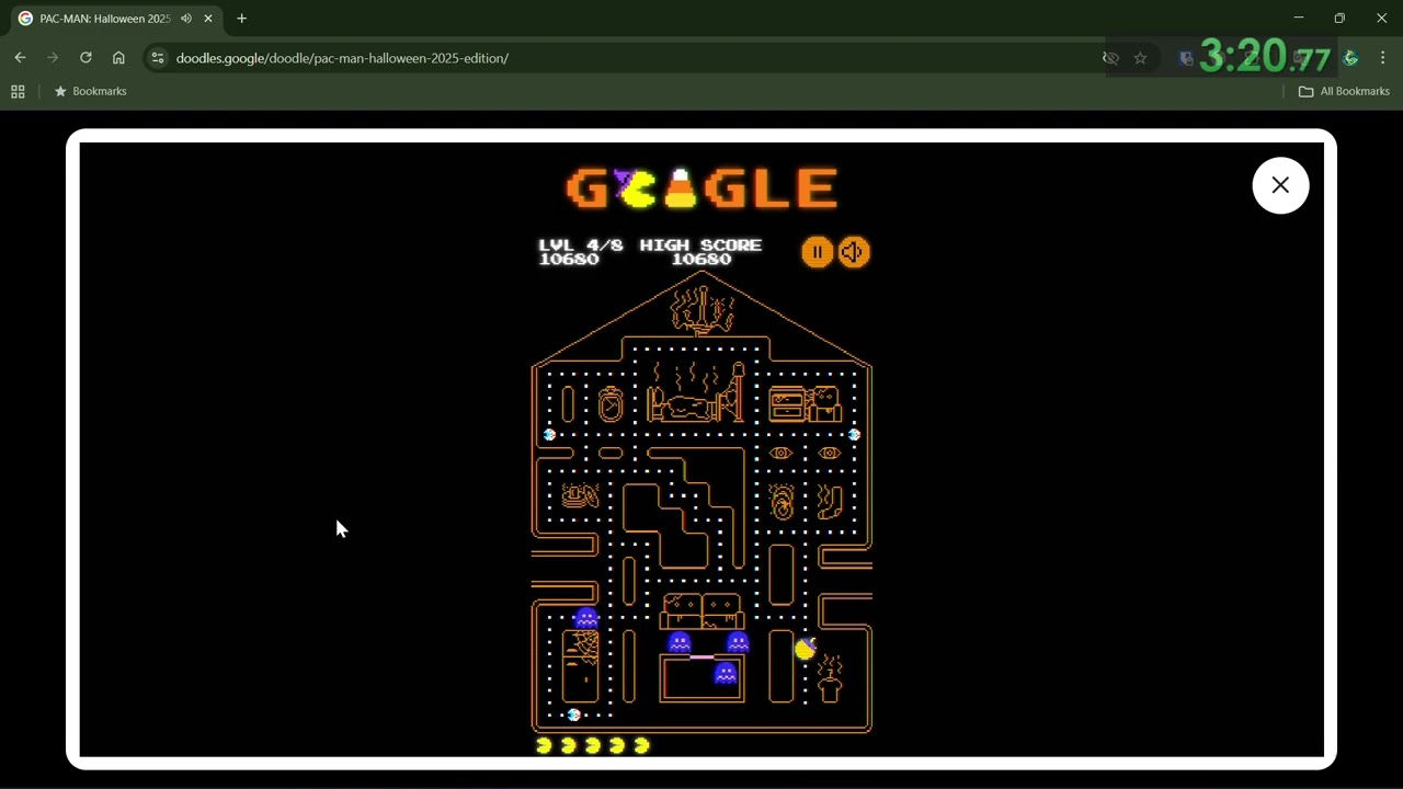 Google Pac-Man: Halloween 2025 Edition (8m 11s)