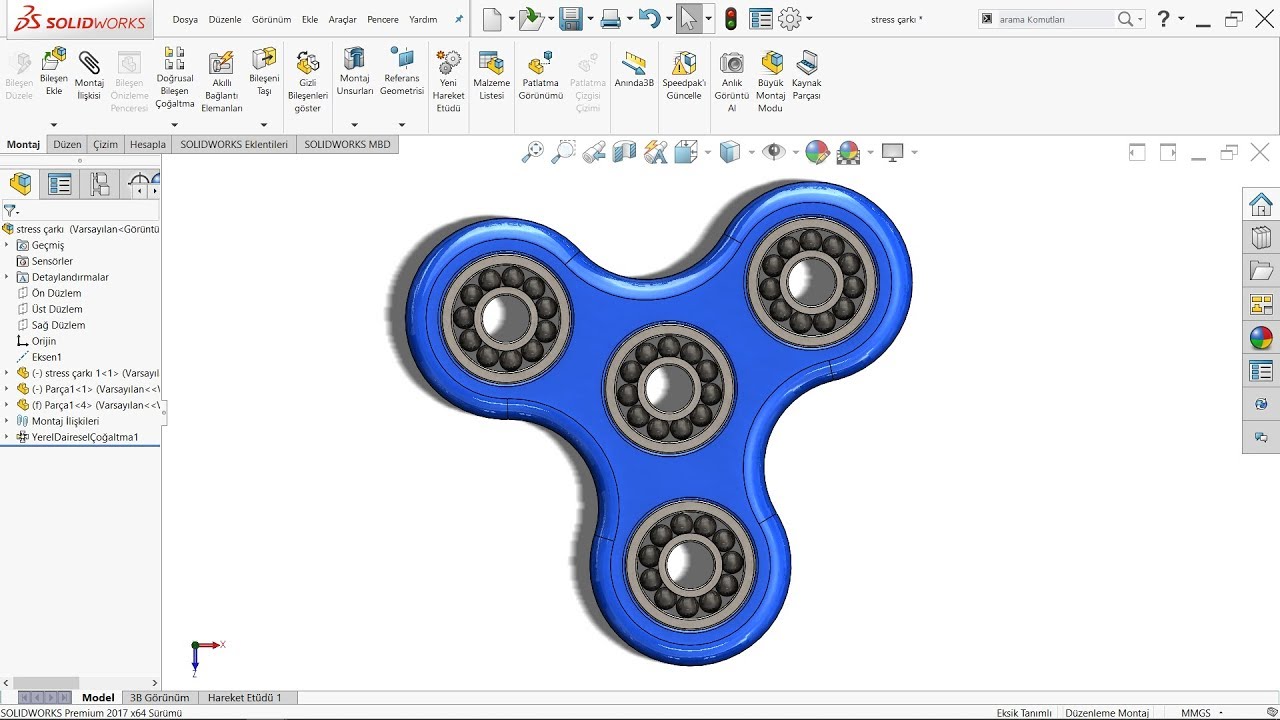 solidworks Stress Çarkı Tasarımı