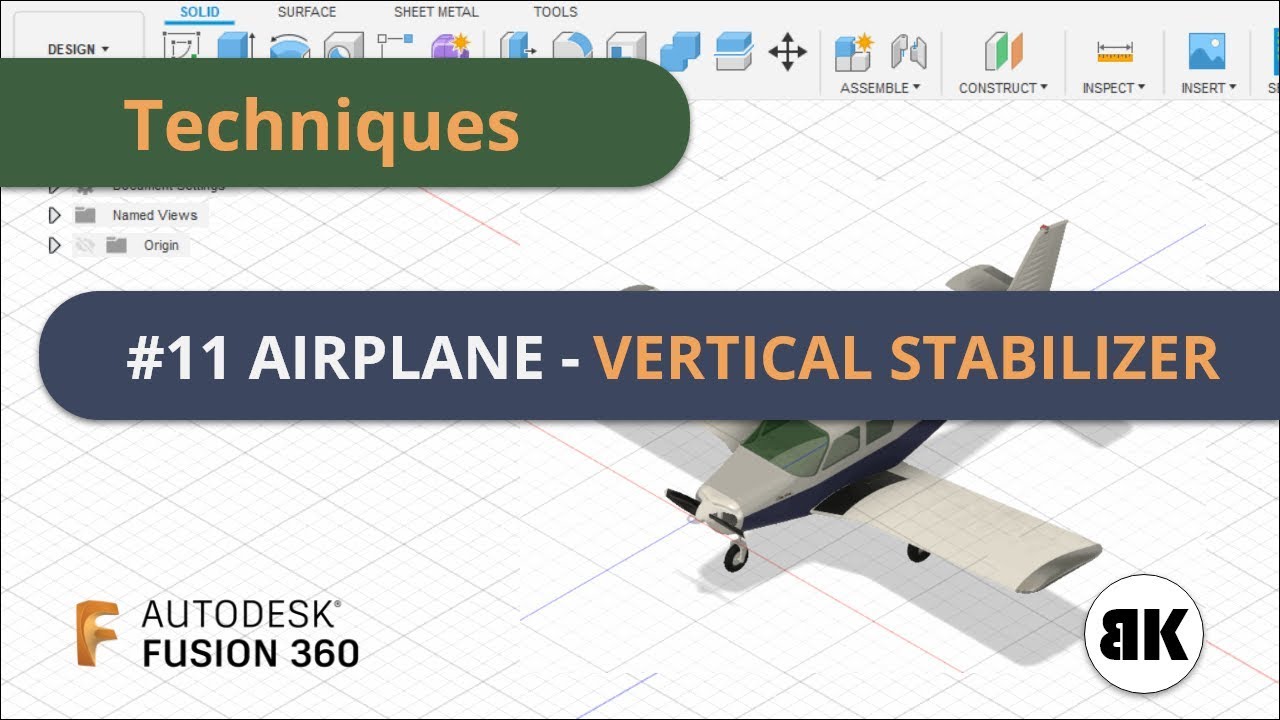 Fusion 360: #11 Airplane - Vertical Stabilizer