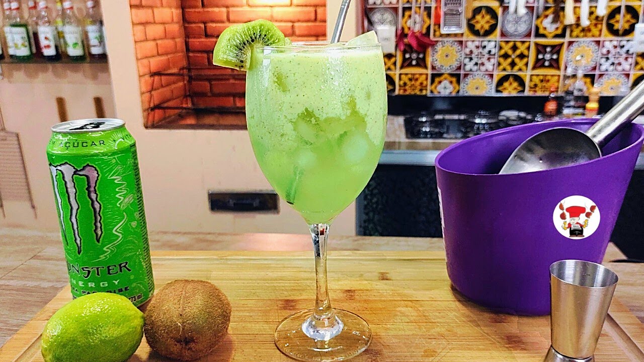 Como Fazer Drink sem Álcool de Kiwi Leite Condensado e Energético