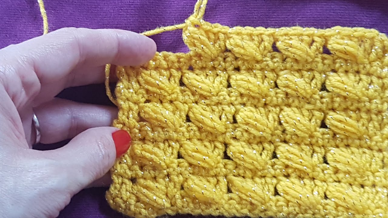 Çapraz Fıstık Modeli / Crochet Puff Stitch Blanket