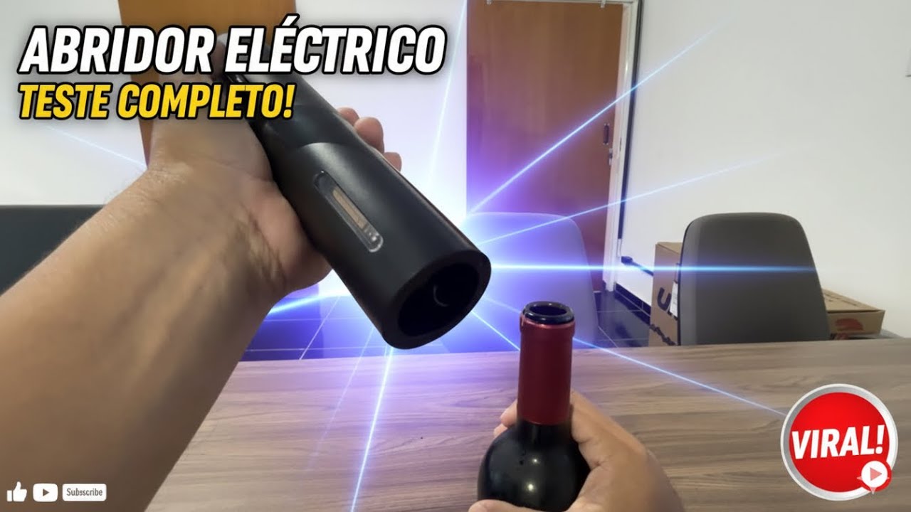 Saca Rolhas Automático Com Cortador de lacre e Bico Dosador recarregavel