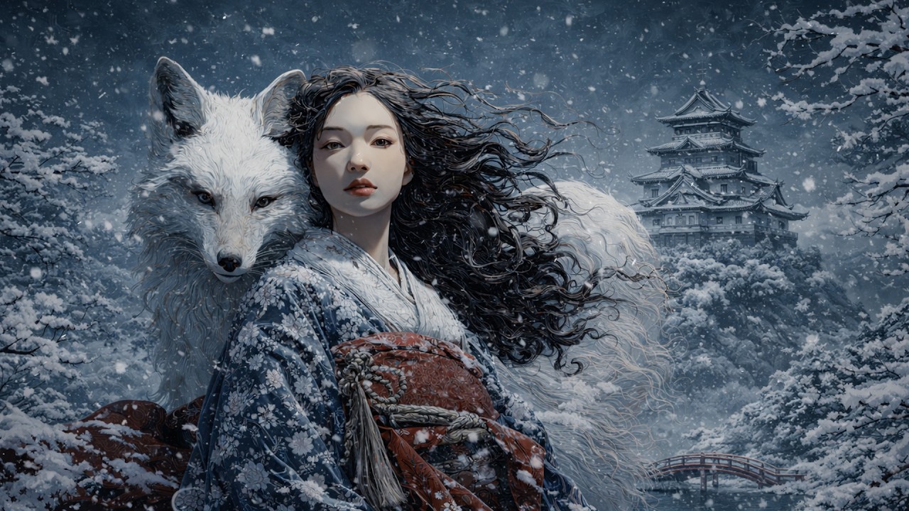 吹雪の夜、白い狐と冬の守り人❄️The White Fox in the Snowstorm | A Winter Fantasy Ambient