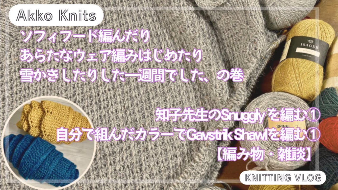 【編み物・雑談】Snuggly を編む① Gavstrik Shawlを編む①　雪かきとソフィフードと新たなウェアCOな一週間でした、の巻