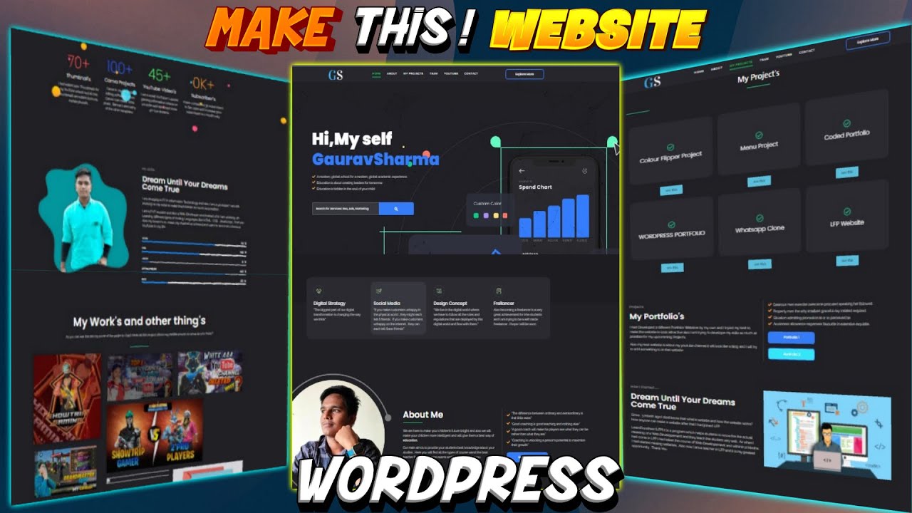 Make this Awesome Dynamic Portfolio Website using Wordpress for free😊😍 #wordpress #portfolio