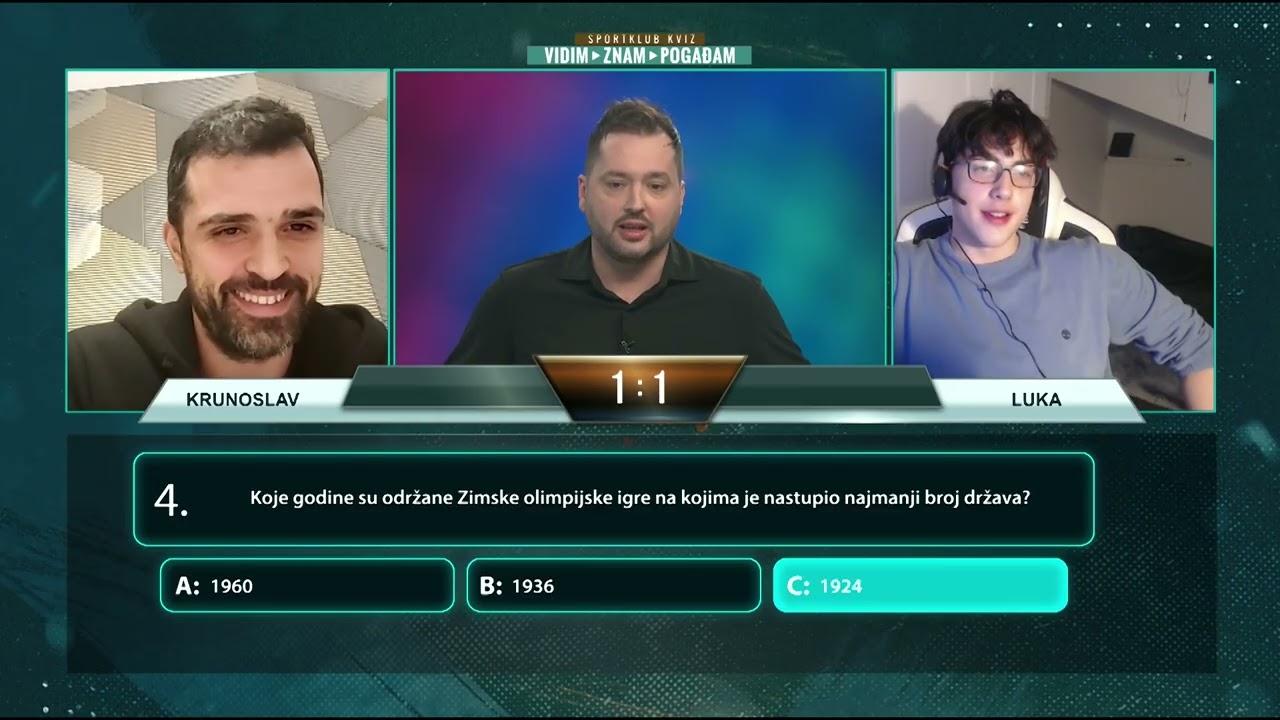 KVIZ: VIDIM, ZNAM, POGAĐAM, IZDANJE S HRVATSKIM SPORTAŠIMA I GLEDATELJIMA, S1,EP1:Simon vs Kolobarić