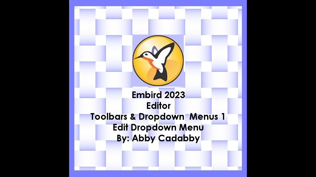 2. Embird Edit Drop down Menu